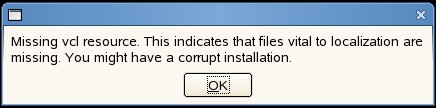 VCL resource warning dialog on startup